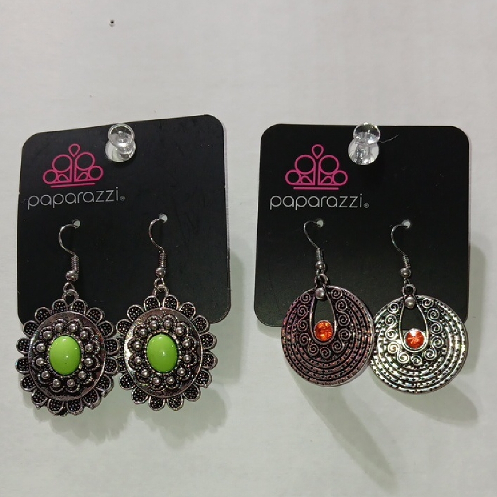 Paparazzi Green and Orange Boho Earrings